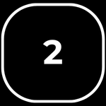 A bold, black and white bullet point with the number 2, symbolizing the second step in a process.